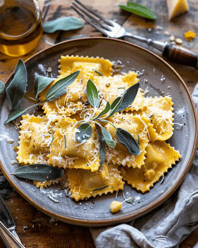 Sage Butter Pumpkin Cheese Ravioli
