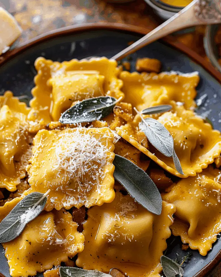 Sage Butter Pumpkin Cheese Ravioli