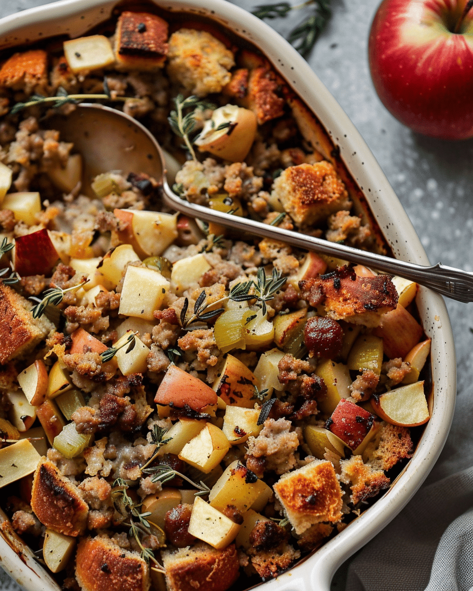 Sausage & Herb Stuffing with Apples