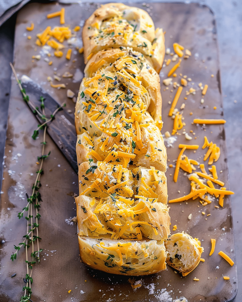 Soft Garlic Herb Cheddar Cheese Bread.