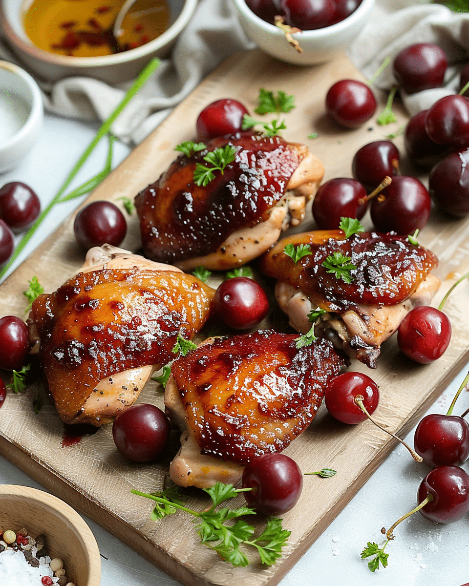 Sticky Cherry Chicken Thighs