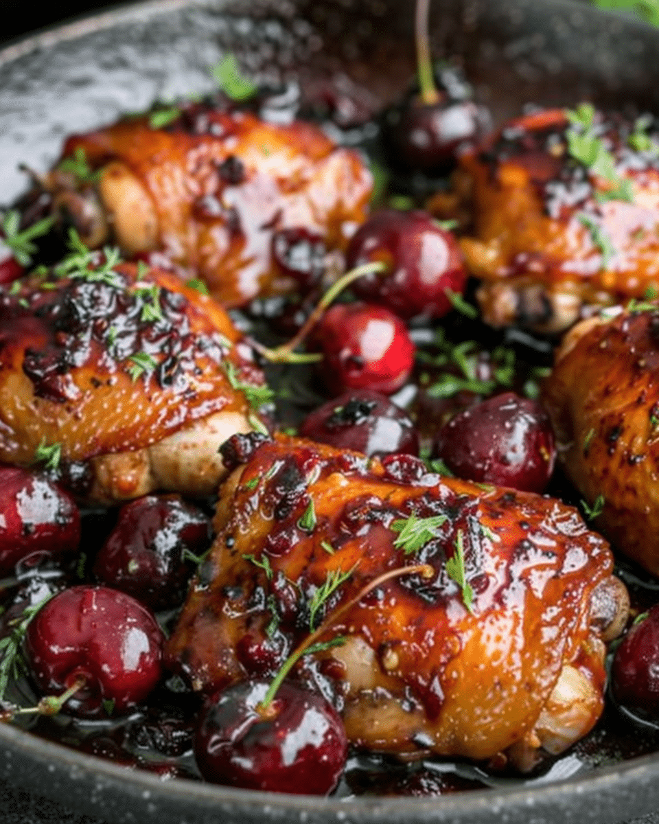 Sticky Cherry Chicken Thighs
