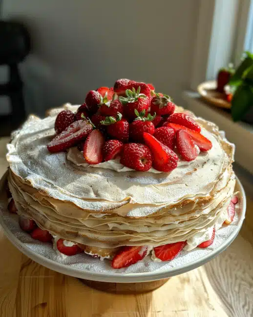 Strawberry Nutella Crepe Cake