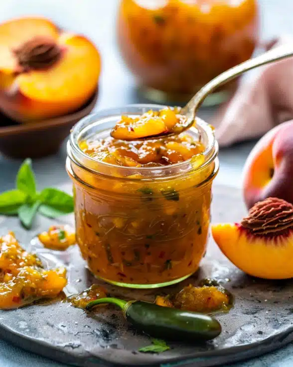 Sweet and Spicy Peach Jalapeno Jam Recipe