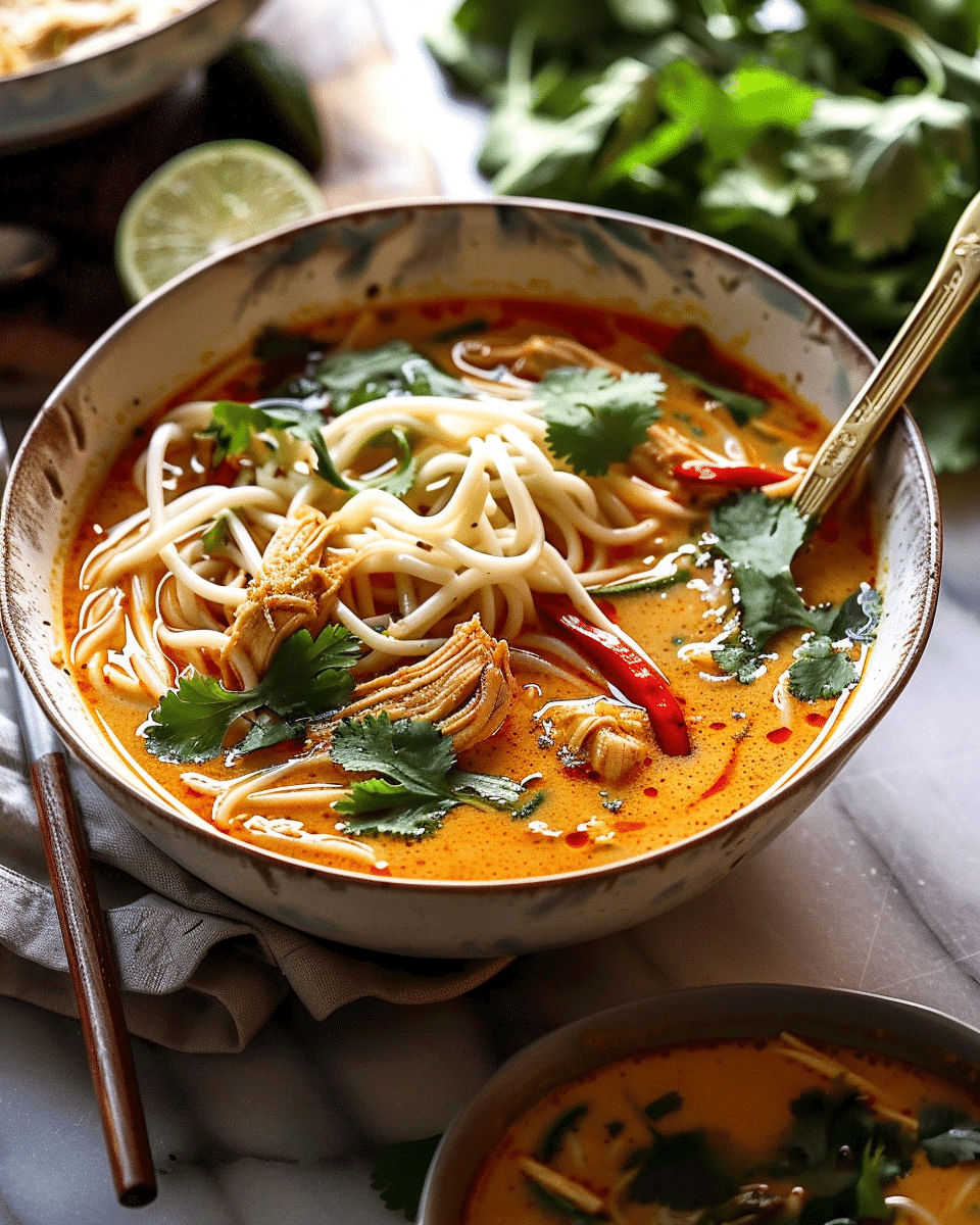 Thai Red Curry Chicken Noodle Soup.