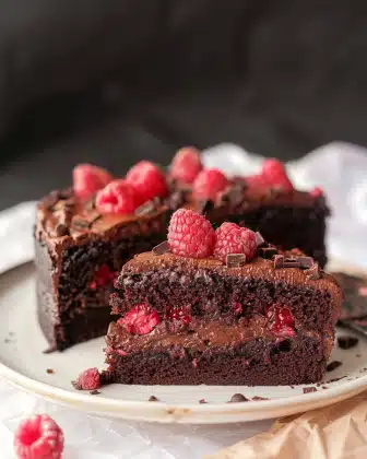 aEasy Chocolate Raspberry Cake
