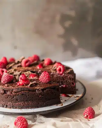 aEasy Chocolate Raspberry Cake
