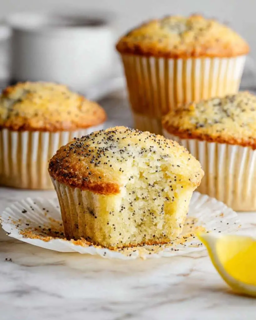 Lemon Poppy Seed Muffins with Crunchy Lemon Sugar Topping Recipe