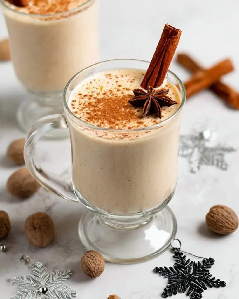 Homemade Thick and Creamy Eggnog with Spices and Optional Alcohol Recipe