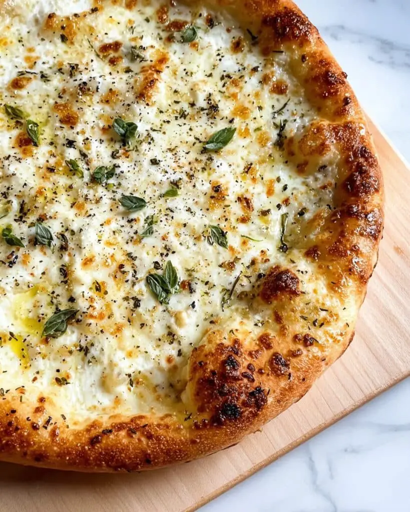 Four Cheese Gourmet Pizza with Blue Cheese and Fresh Herbs Recipe