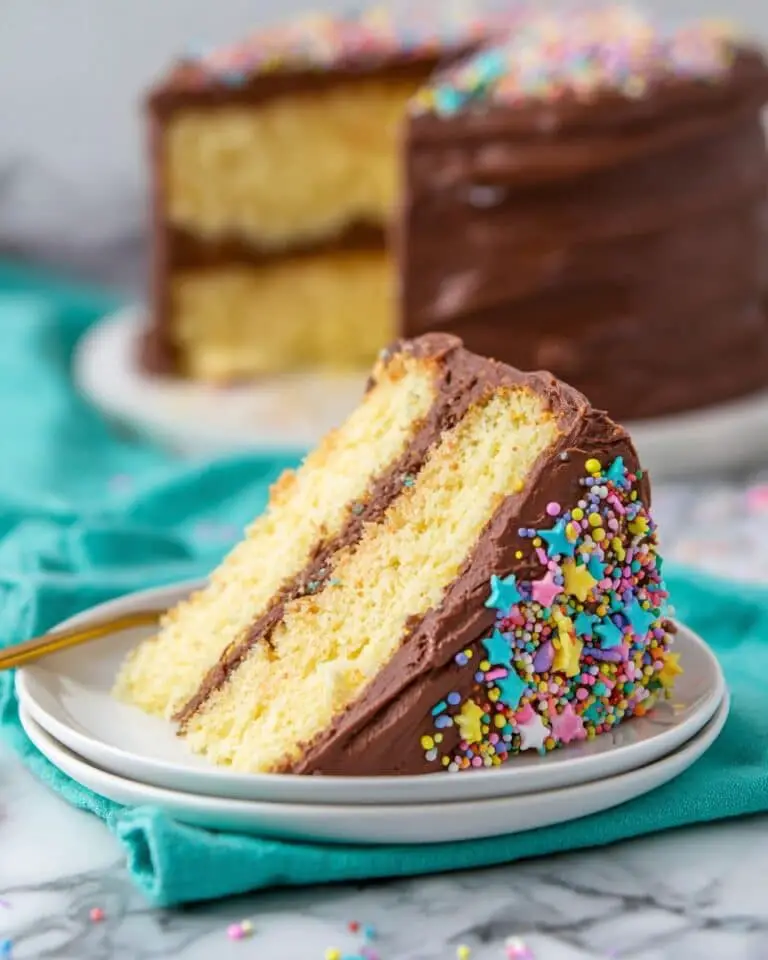 Vanilla Cake with Chocolate Frosting Recipe