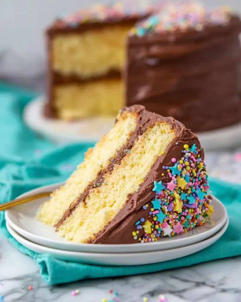 Vanilla Cake with Chocolate Frosting Recipe