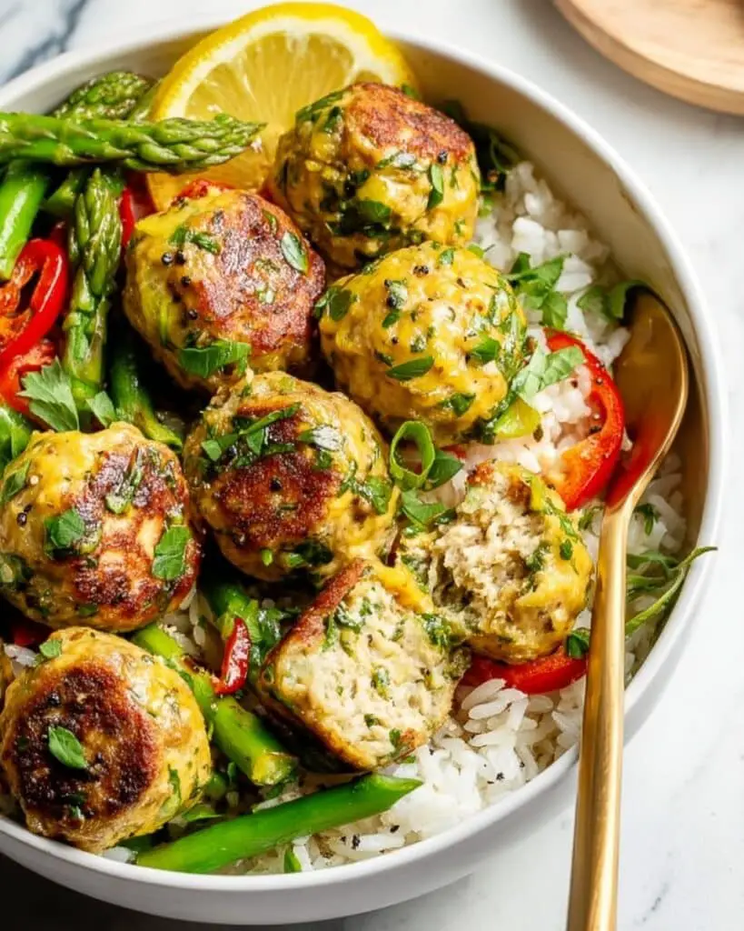 Jalapeño Coconut Curry Chicken Meatball Bowls Recipe