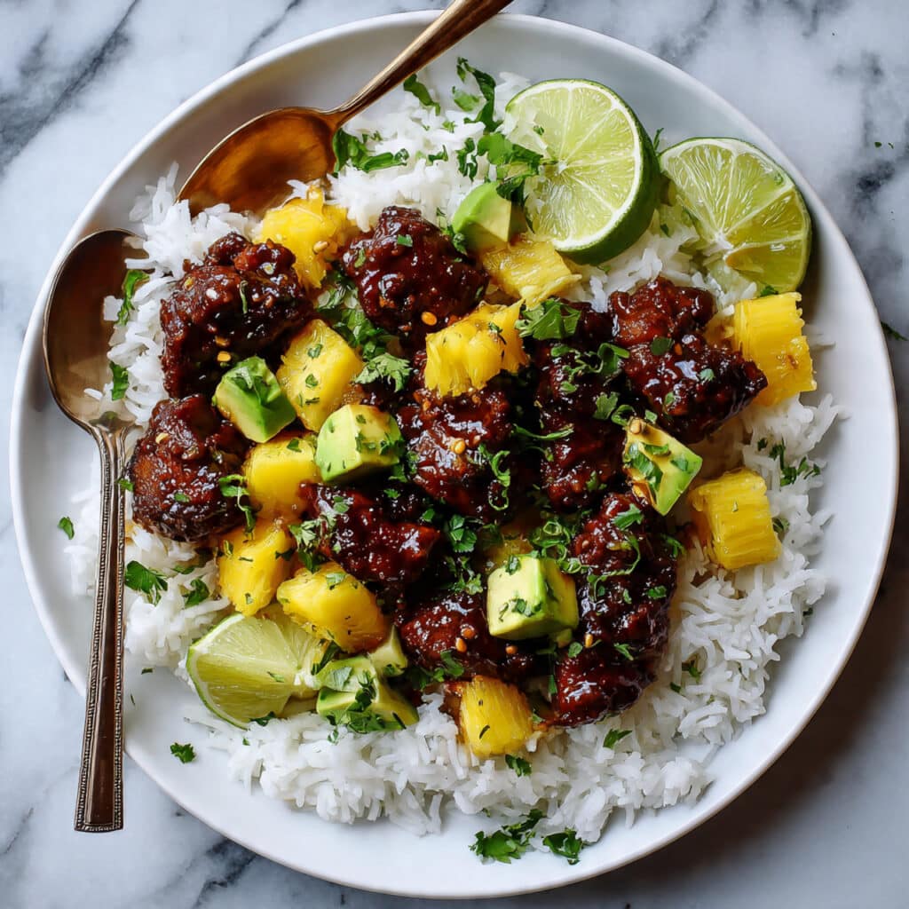 30 Minute Pineapple Chicken with Coconut Rice Recipe