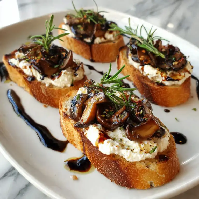 Roasted Mushroom Crostini with Whipped Ricotta Recipe