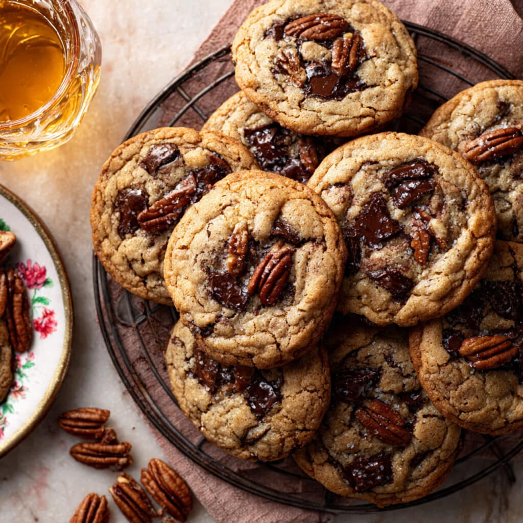 Brown Butter Bourbon Pecan Chocolate Chunk Cookies Recipe