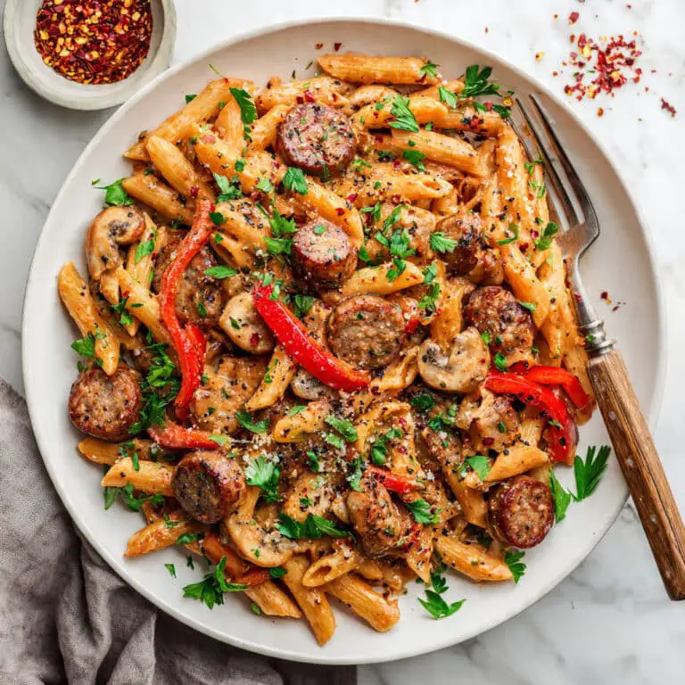 One Pot Creamy Cajun Sausage Pasta Recipe