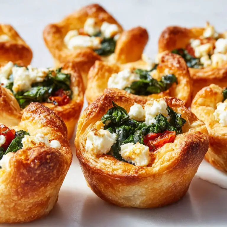 Cheesy Spinach Puffs with Feta and Sun-Dried Tomatoes Recipe