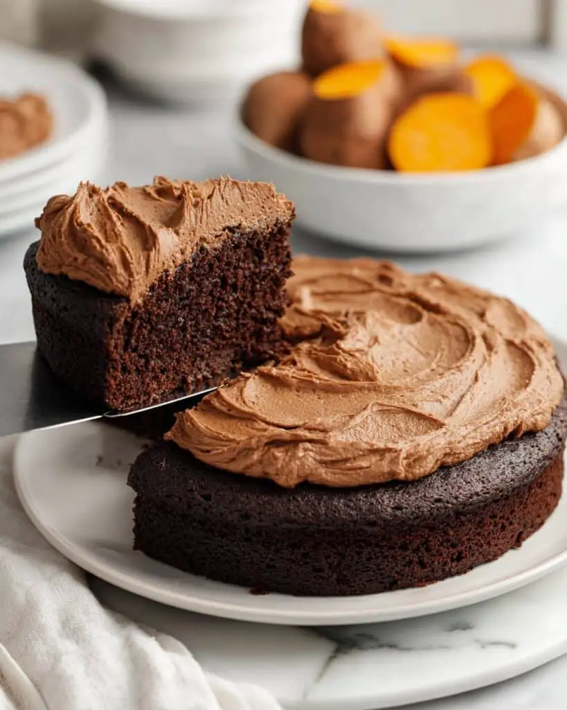 Vegan Chocolate Sweet Potato Cake With Sweet Potato Frosting Recipe