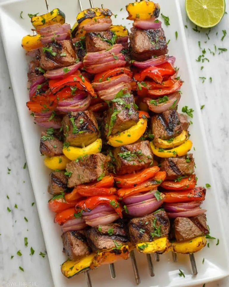 Grilled Steak Kabobs with Vegetables and Marinade Recipe