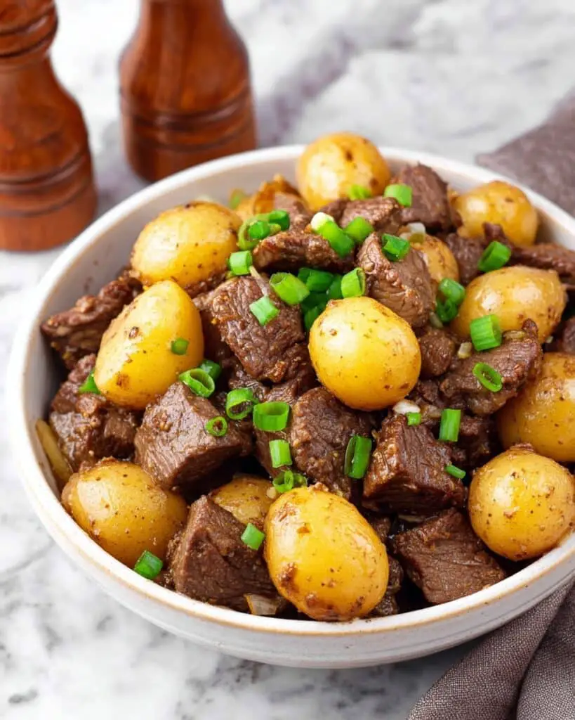 Garlic Butter Steak Bites and Potatoes Recipe