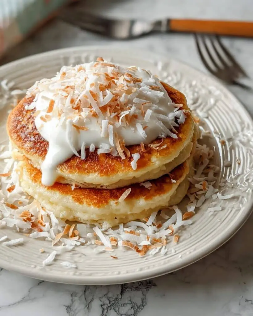 Coconut Pancakes with Coconut-Macadamia Nut Syrup Recipe