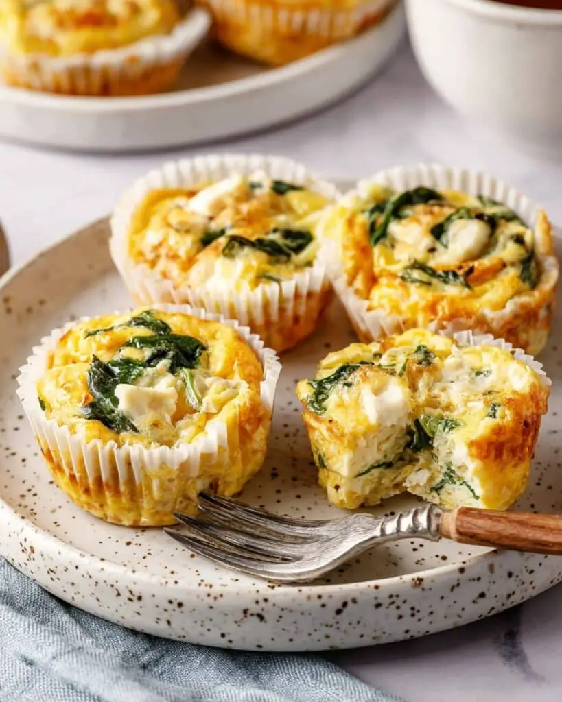 Cottage Cheese Egg Bites with Cheddar and Spinach Recipe