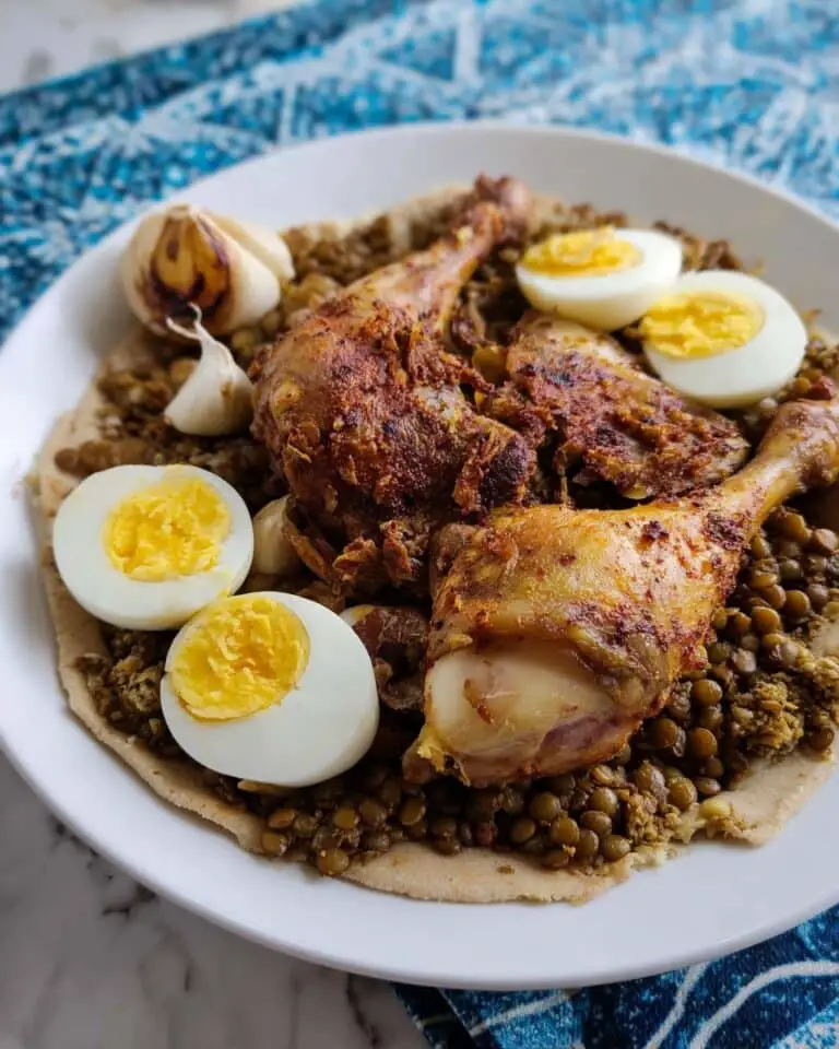 Moroccan Chicken Rfissa with Msemmen Bread and Lentils Recipe
