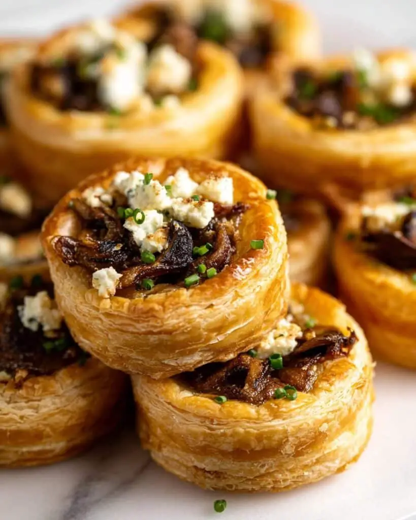 Caramelized Onion and Feta Puff Pastry Tarts Recipe
