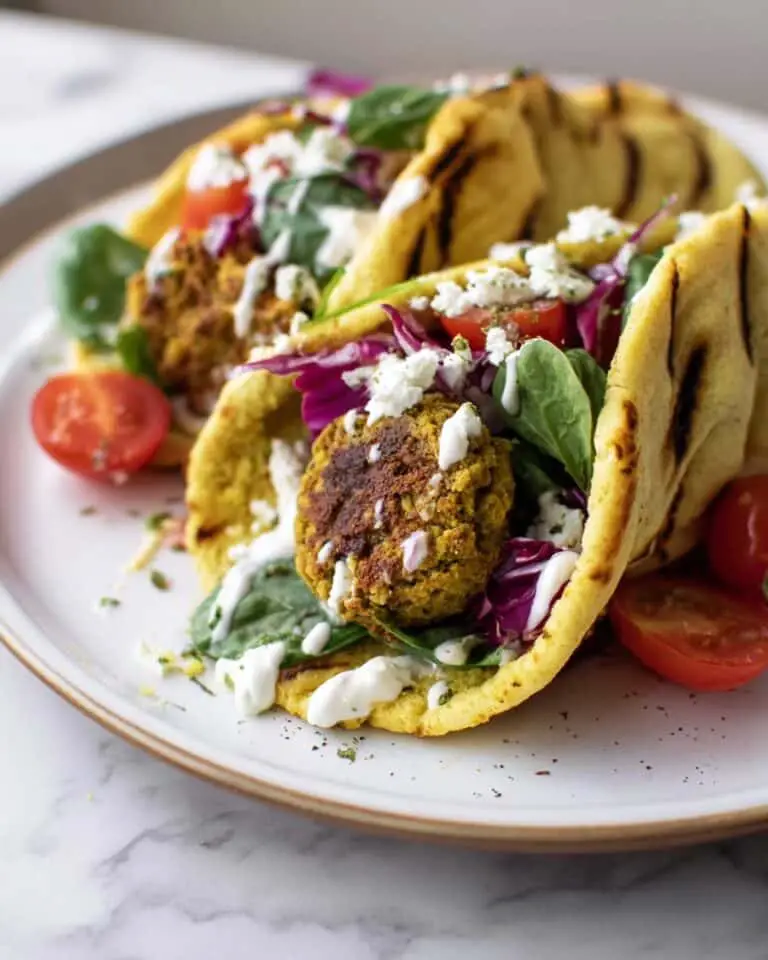 Quick and Easy Crispy Falafel Wraps with Tzatziki & Pickled Onions Recipe