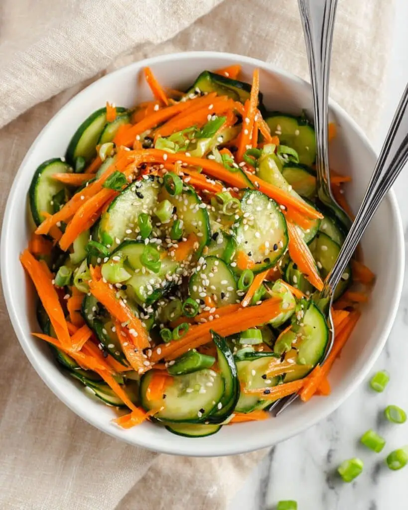 Cucumber and Carrot Salad with Sesame Soy Dressing Recipe
