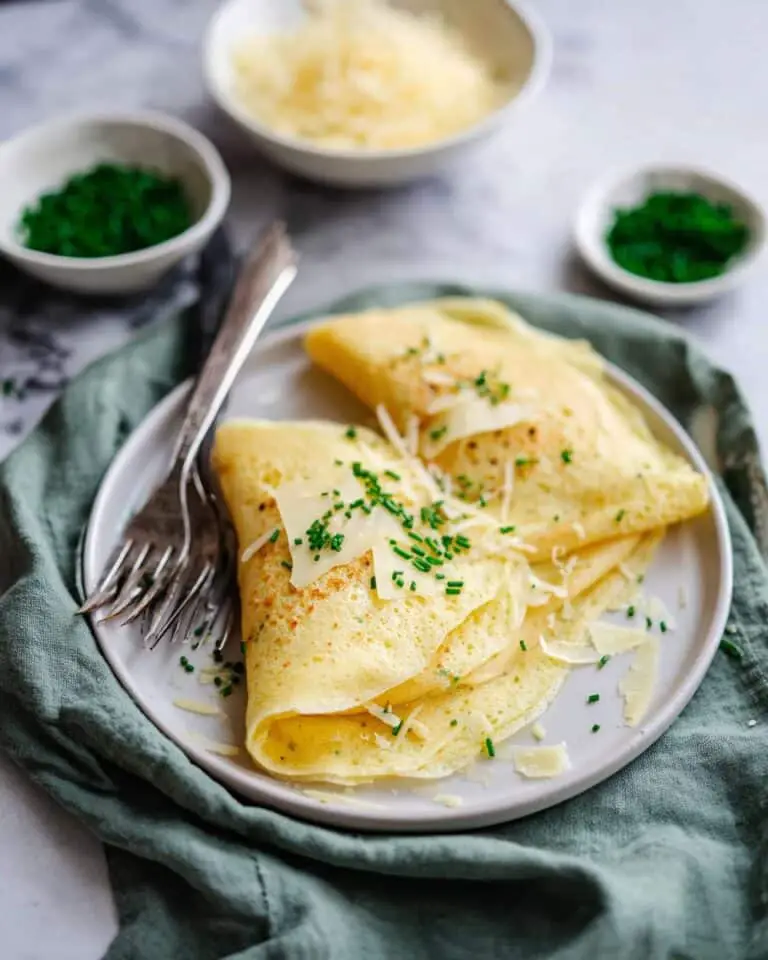 Savory Egg and Cheddar Crepes with Chives Recipe