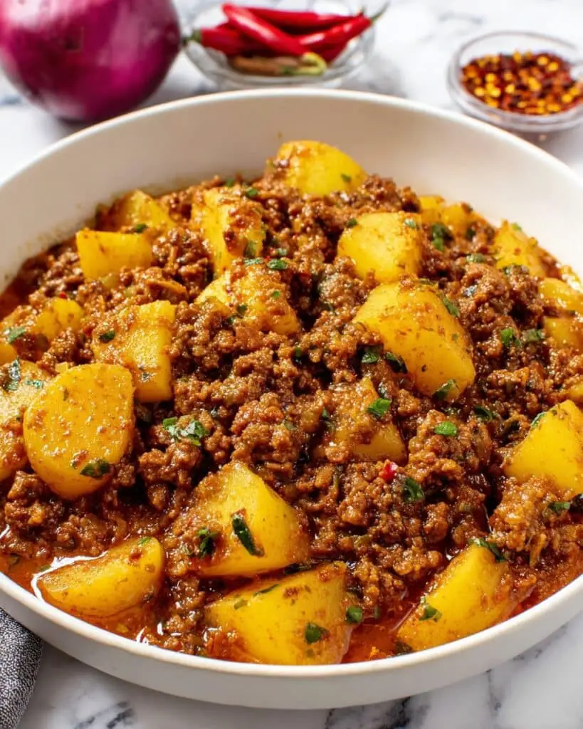 Aloo Keema (Ground Beef & Potato Curry) Recipe
