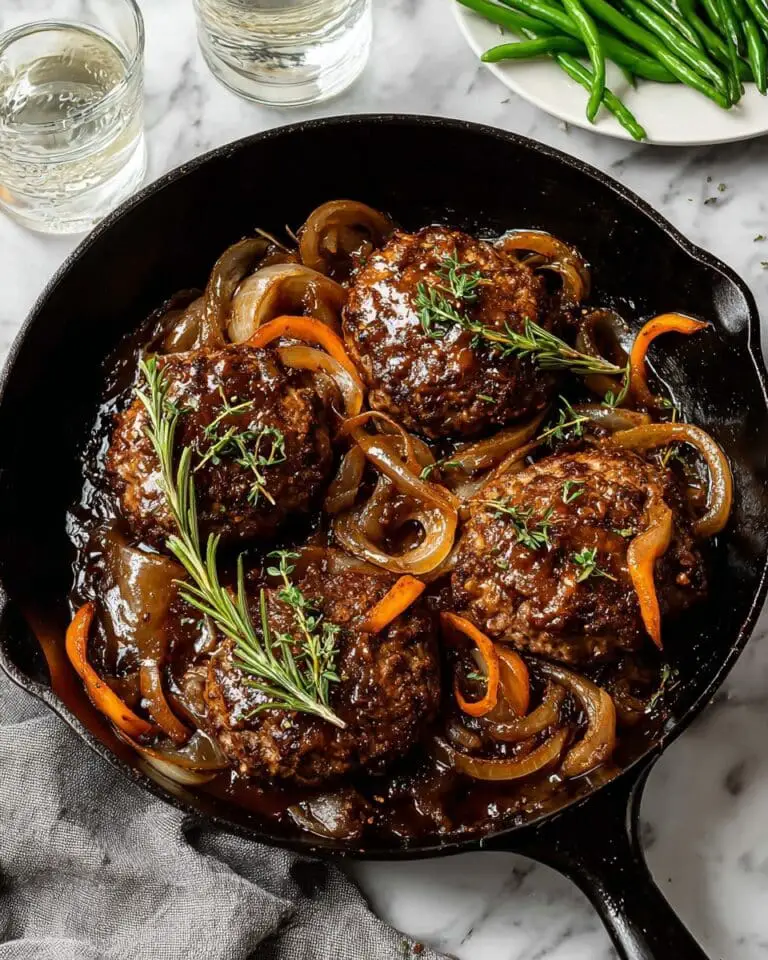 Creamy Garlic Rosemary Cube Steak with Onion Gravy Recipe