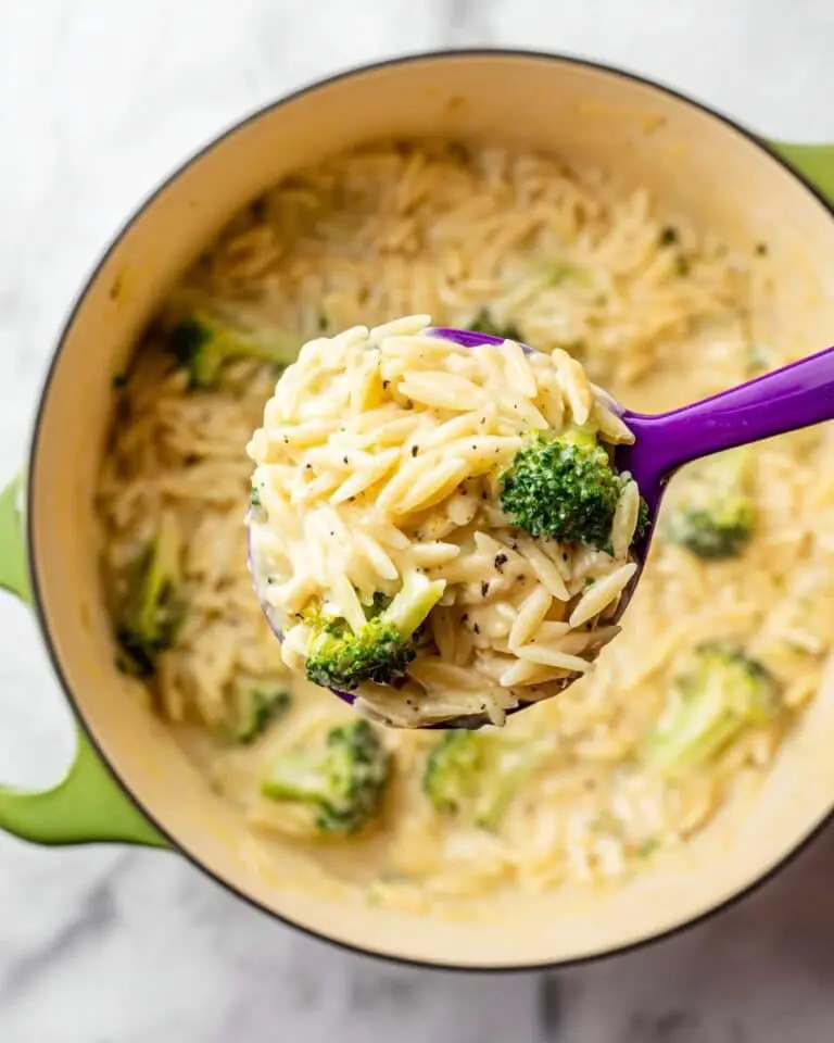 Cheesy Chicken Broccoli Orzo Recipe