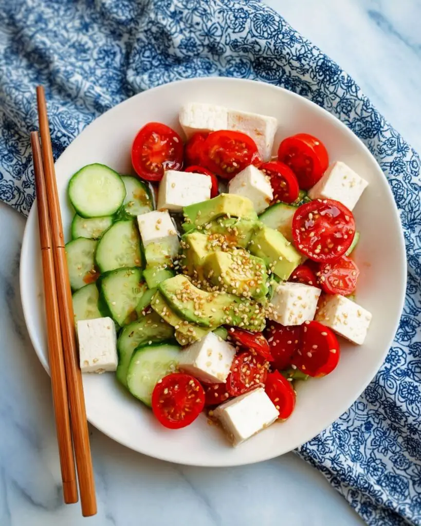 Silken Tofu Salad with Ume Plum Vinaigrette and Sesame Seeds Recipe