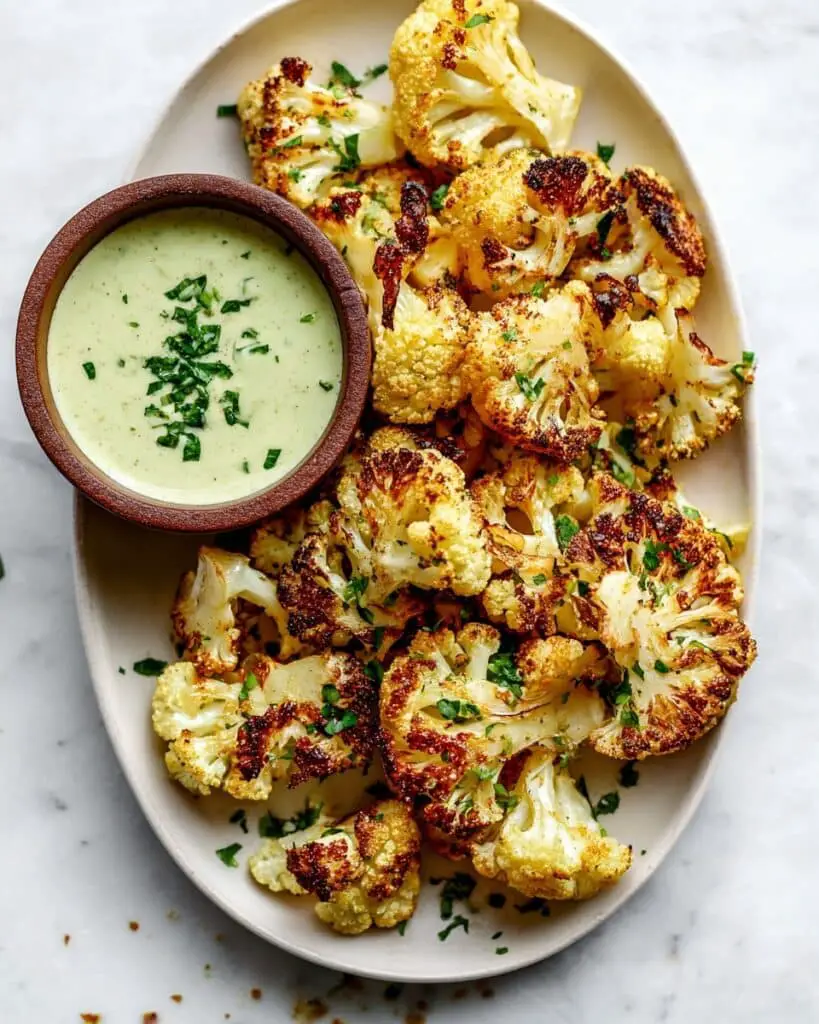 Oven Roasted Cauliflower with Tahini Sauce Recipe