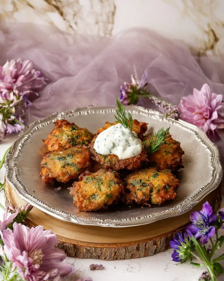 Crispy Herb Fritters with Yogurt Dipping Sauce Recipe