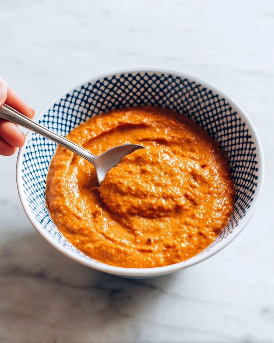 The image shows four clear glass jars filled with an orange-brown sauce that has a smooth texture with small chunks. The jars are placed on a white marbled surface with the sauce filled almost to the top in each jar. In the foreground, there is a silver spoon on the right side with some sauce on it and white salt crystals scattered near it. The background is softly blurred, keeping the focus on the jars and spoon. photo taken with an iphone --ar 4:5 --v 7