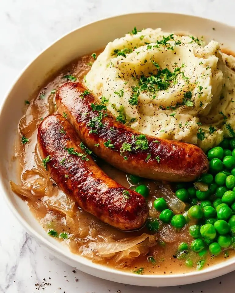 Bangers and Mash with Rich Onion Gravy Recipe