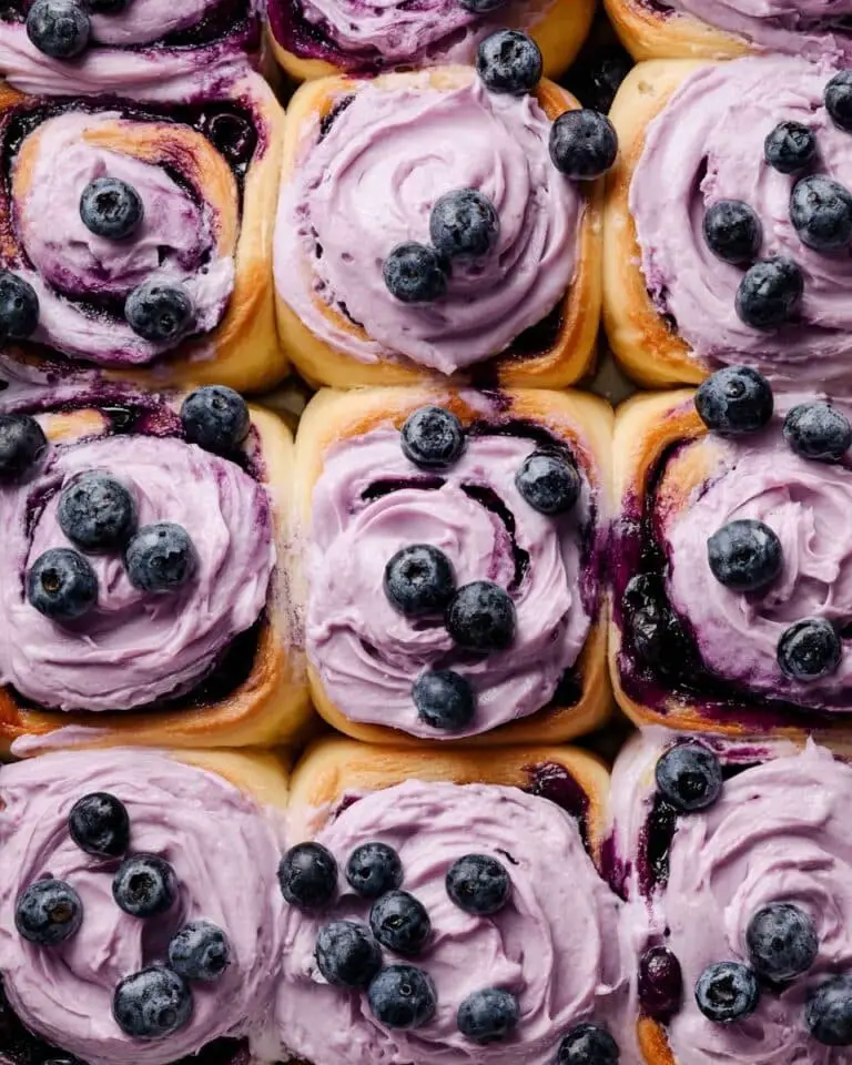 Blueberry Cinnamon Rolls with Cream Cheese Frosting Recipe