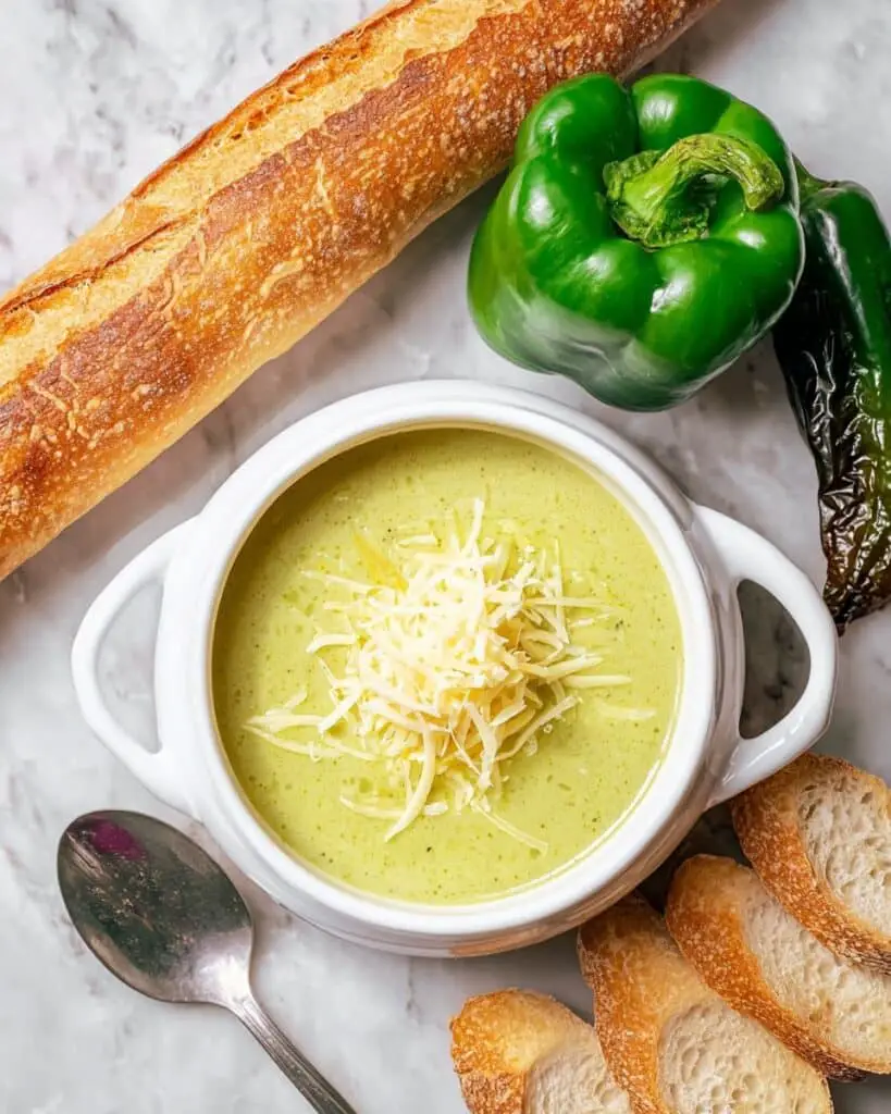 Roasted Poblano White Cheddar Soup Recipe