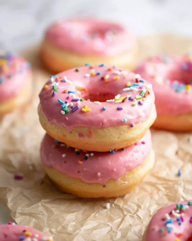 Baked Strawberry Mochi Donuts Recipe