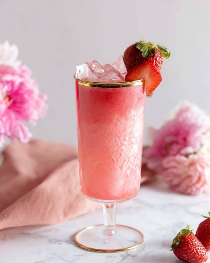 Valentine’s Day Strawberry Rose Mocktail Recipe