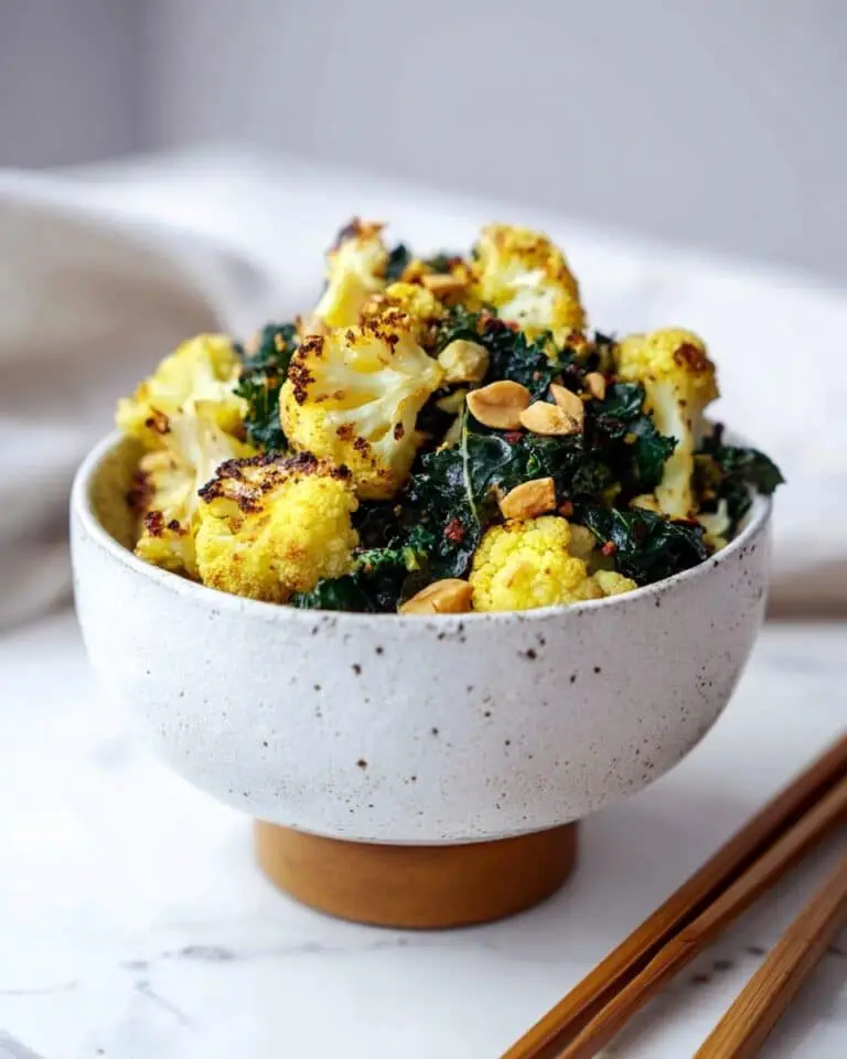 Roasted Cauliflower Salad with Farro, Kale, and Turmeric Dressing Recipe