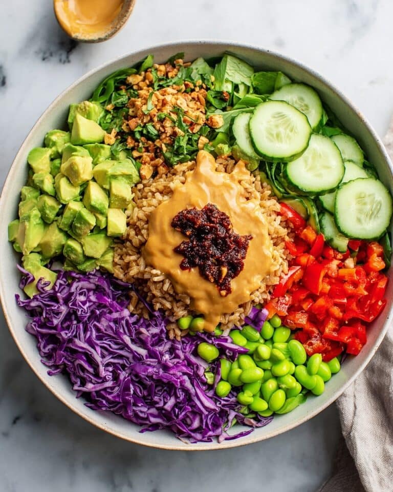Crispy Rice Salad with Avocado, Edamame, and Spicy Peanut Dressing Recipe