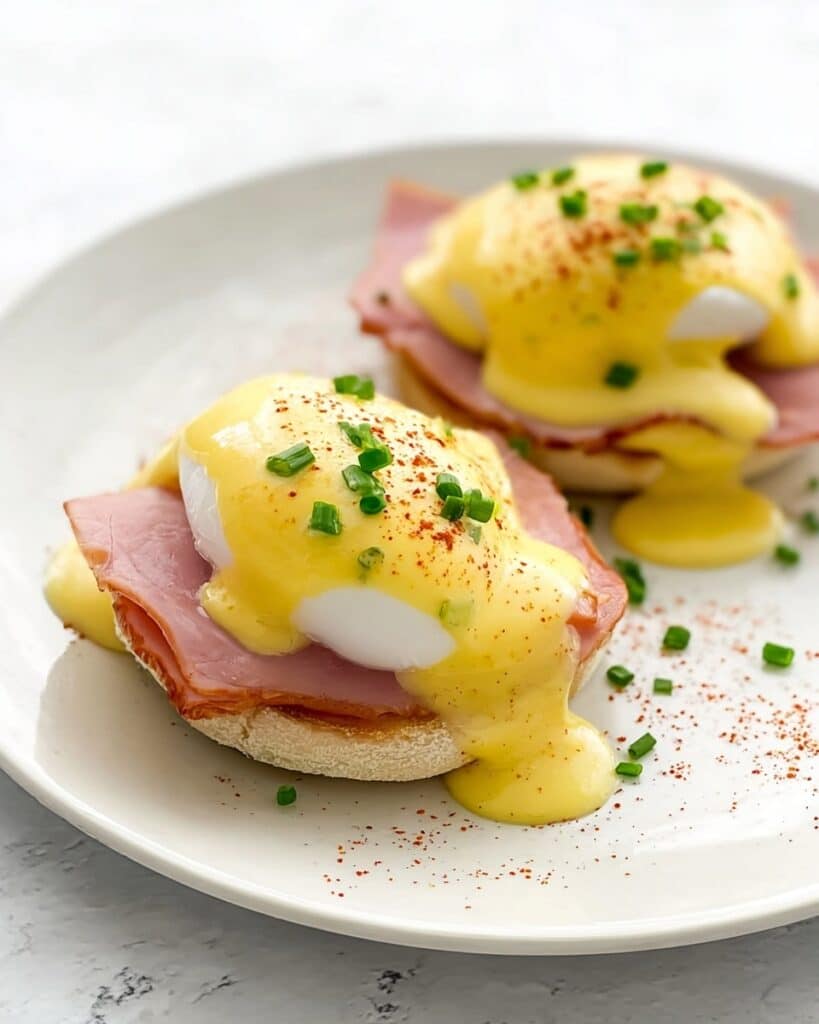 Eggs Benedict with Canadian Bacon and Hollandaise Sauce Recipe