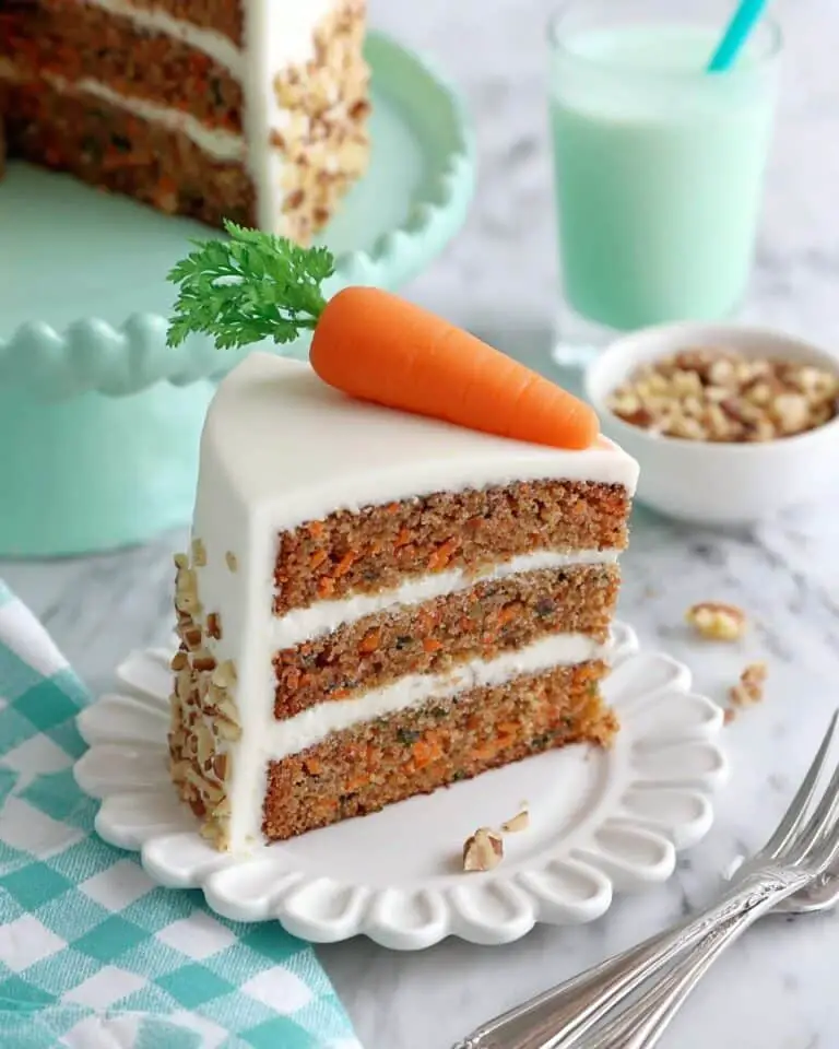 Classic Carrot Cake with Cream Cheese Frosting and Marzipan Carrots Recipe