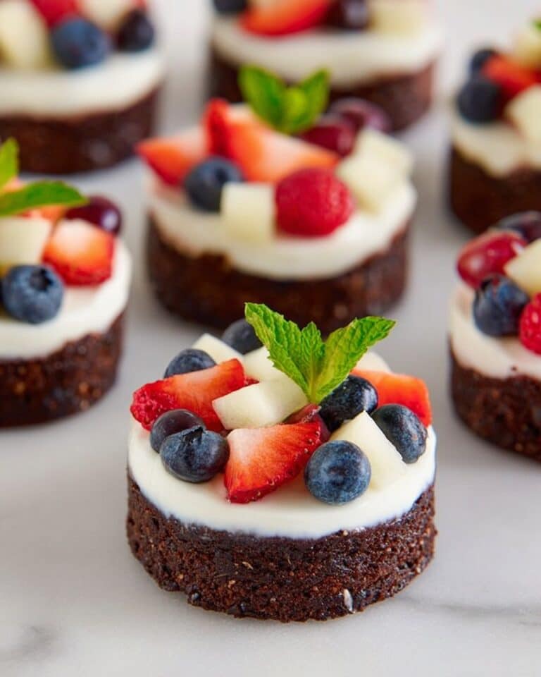 Mini Brownie Fruit Pizzas with Cream Cheese Frosting Recipe