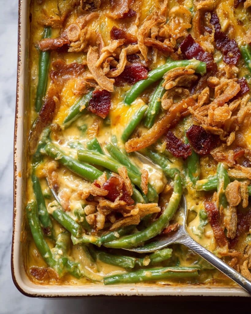 Cheesy Bacon and Green Bean Casserole Recipe